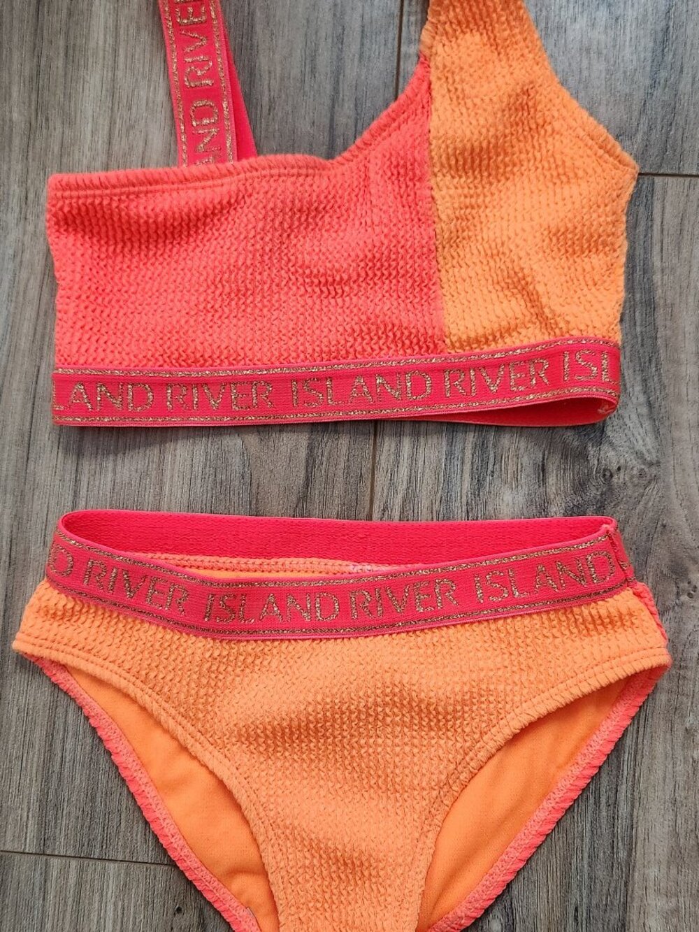 River Island Girls Textured Elastic Bikini Set